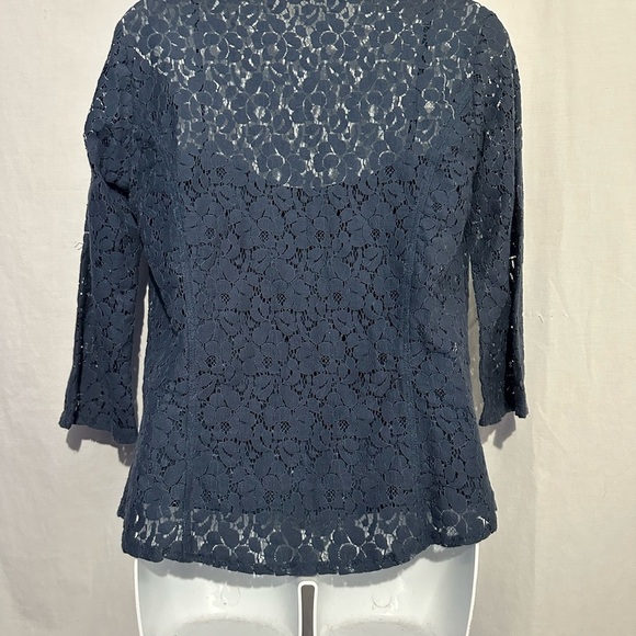 Signature Studio Navy Lace Top - Picture 4 of 5